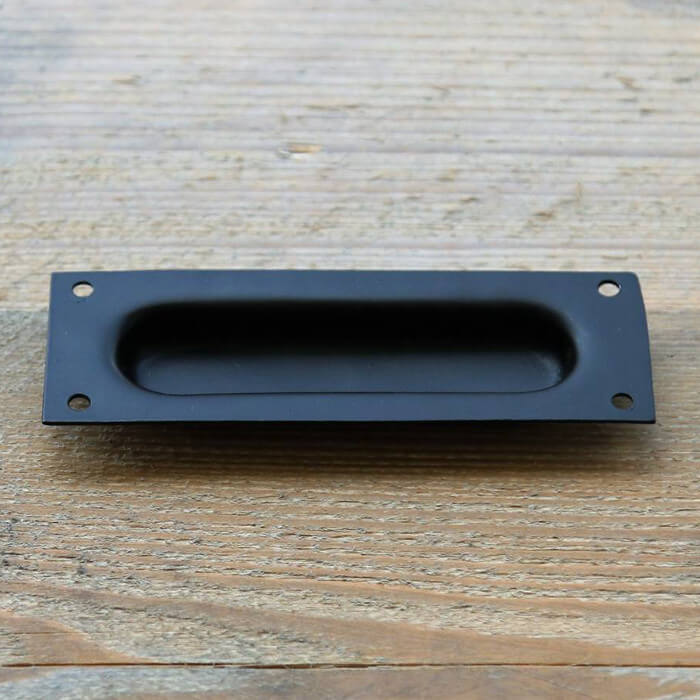 Komgreep plat staal Vierkant - Schuifdeurkomgreep zwart