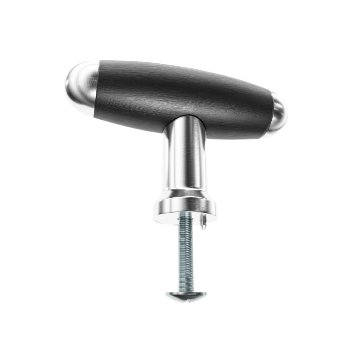 Meubelknop Nikkel Chroom met Ebbenhout