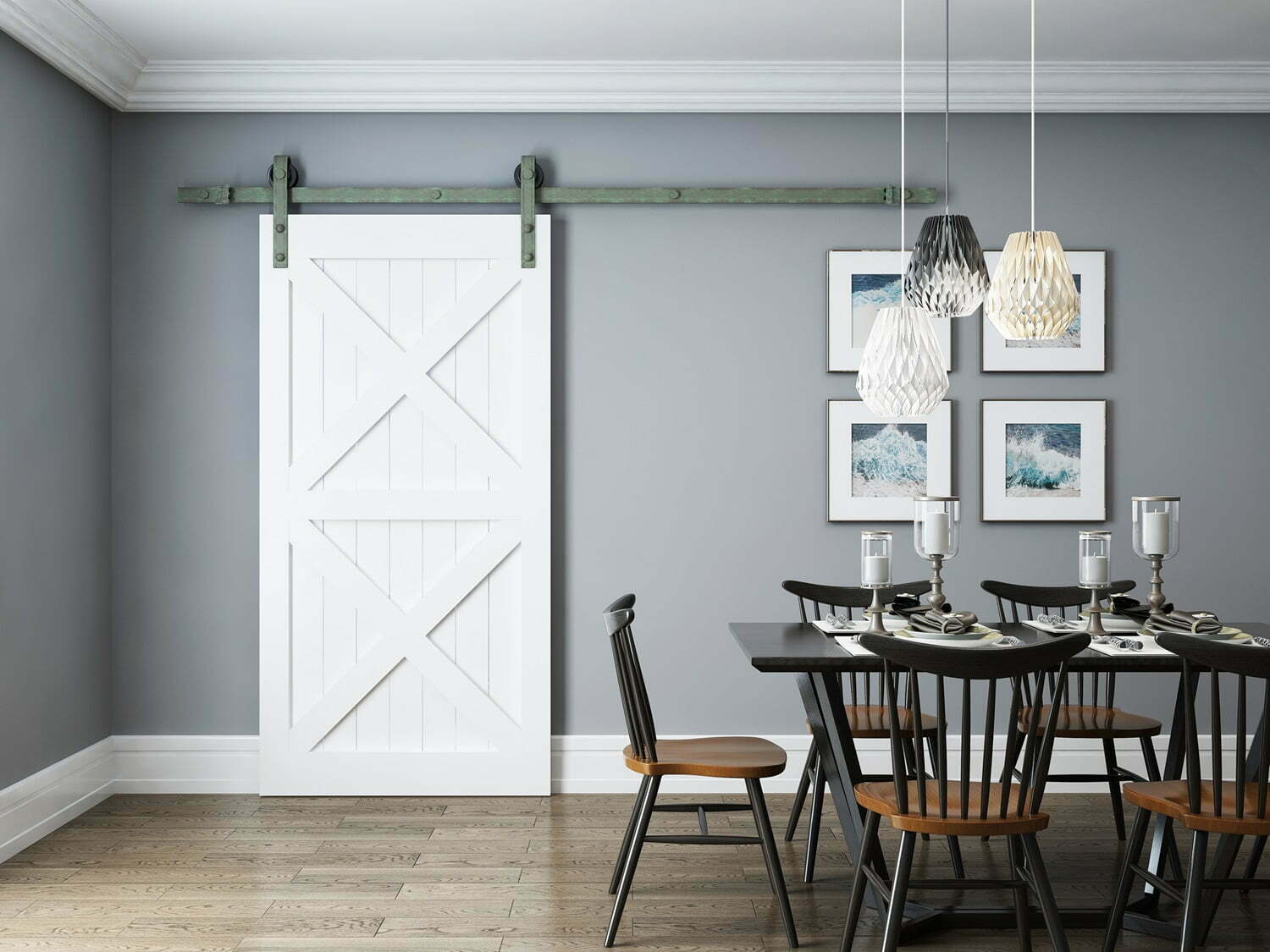 Schuifdeursysteem pakket Green Patina 200cm - Afbeelding 2