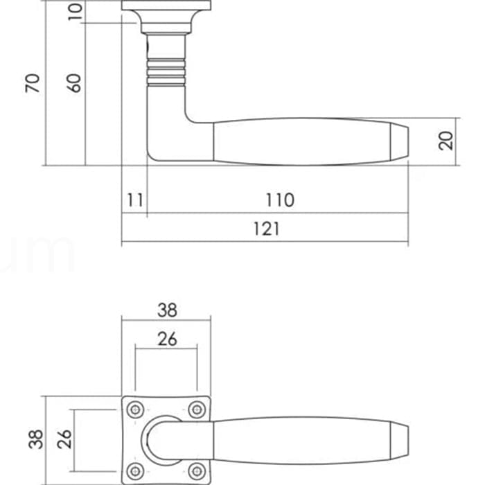 Jaren 30 Deurkruk Nikkel Glans / Palissanderhout - Afbeelding 3