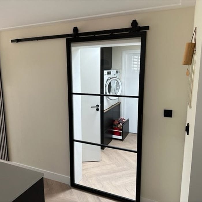 Stalen schuifdeur Smartline 3-vaks helder glas 220x100 - Afbeelding 4