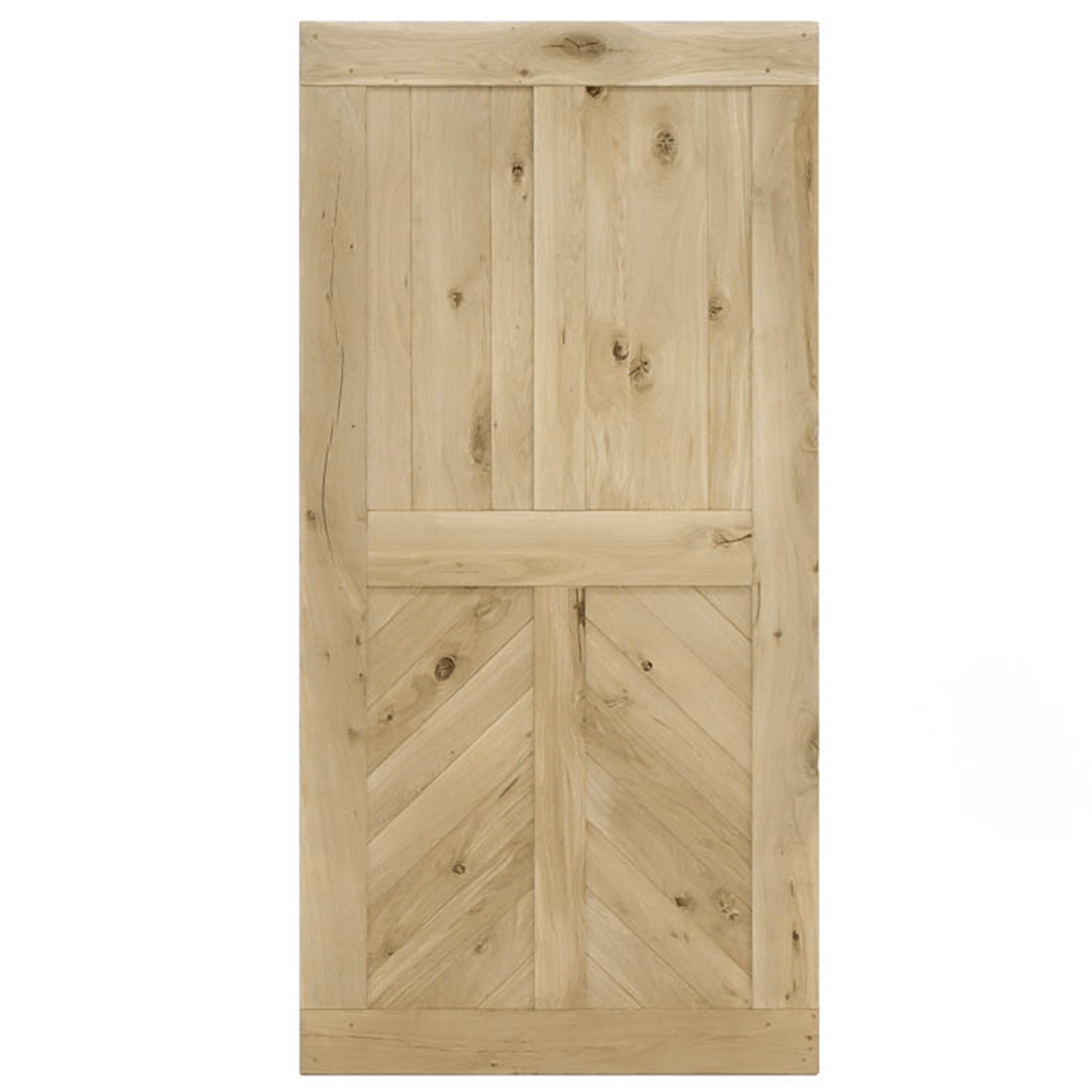 Houten schuifdeur Eiken Chevron 210x100 onbehandeld