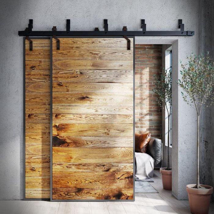 Maatwerk Schuifdeur Eikenhout met Staal