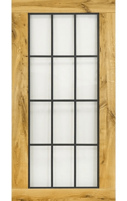 Houten schuifdeur met glas 210x100