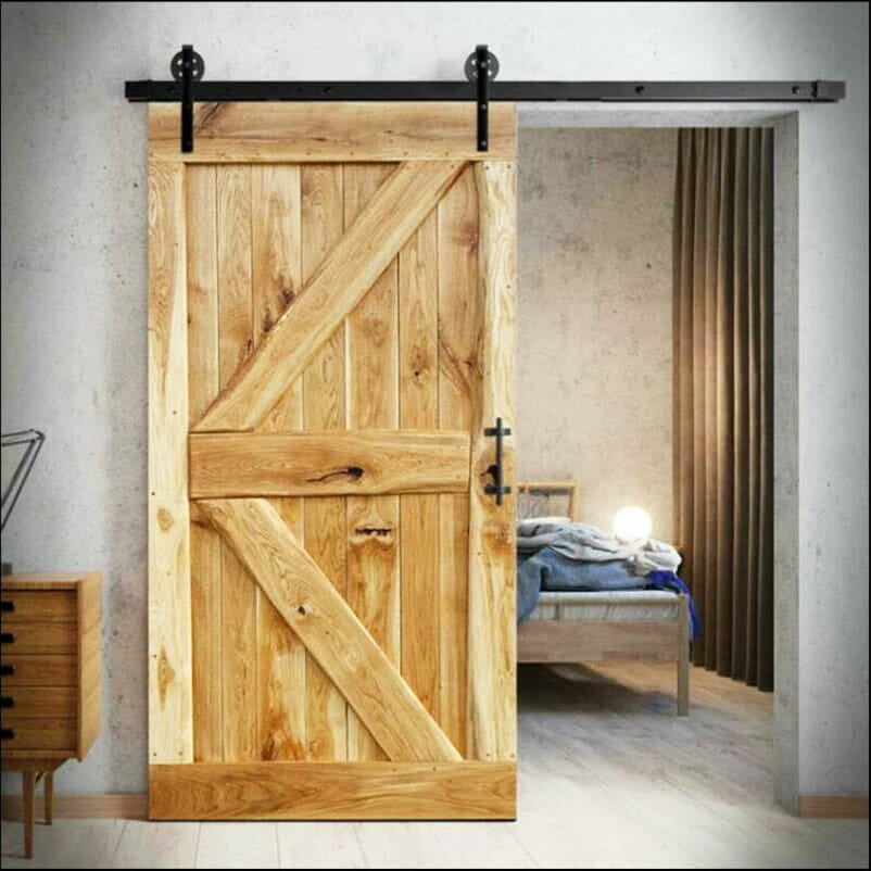 houten schuifdeur illustratie