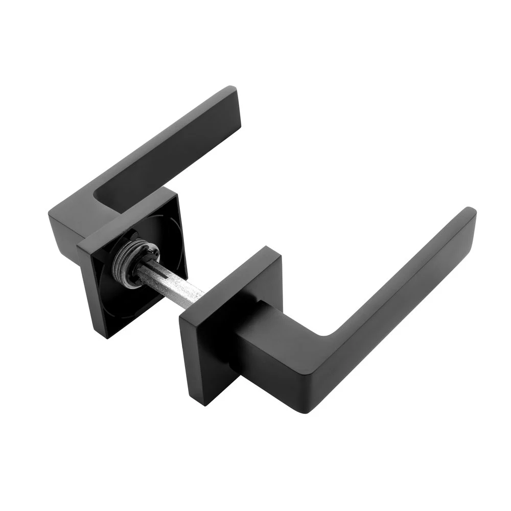 Mooi Deurbeslag Nova21 geveerde deurklink zwart met WC slot - Afbeelding 2