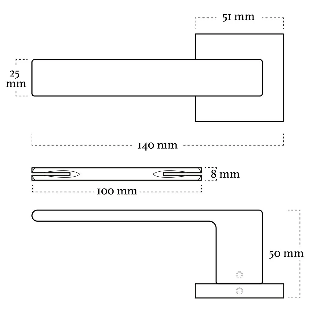 Mooi Deurbeslag Nova21 geveerde deurklink zwart met WC slot - Afbeelding 4