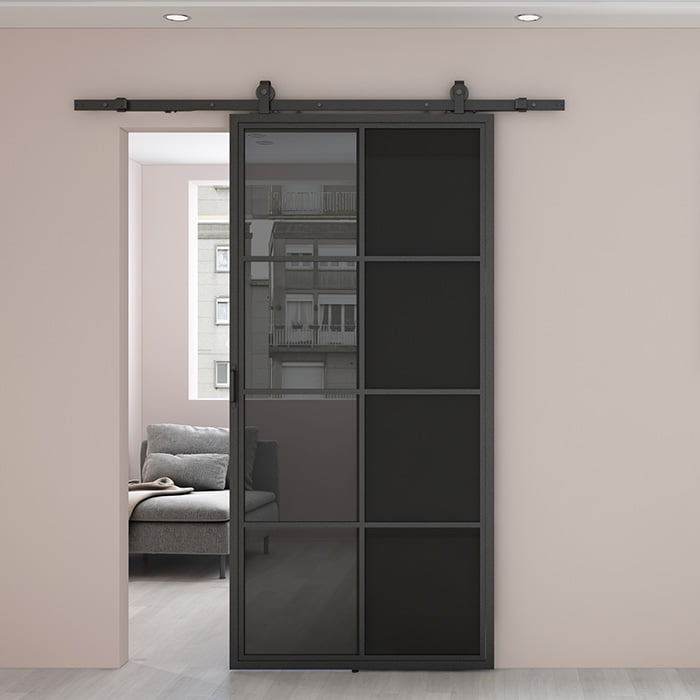 Maatwerk Stalen Schuifdeur Smartline 8-vaks rookglas