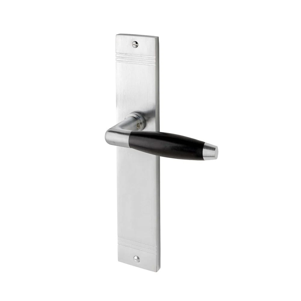 Geveerde klassieke deurklink mat nikkel op schild - Afbeelding 2