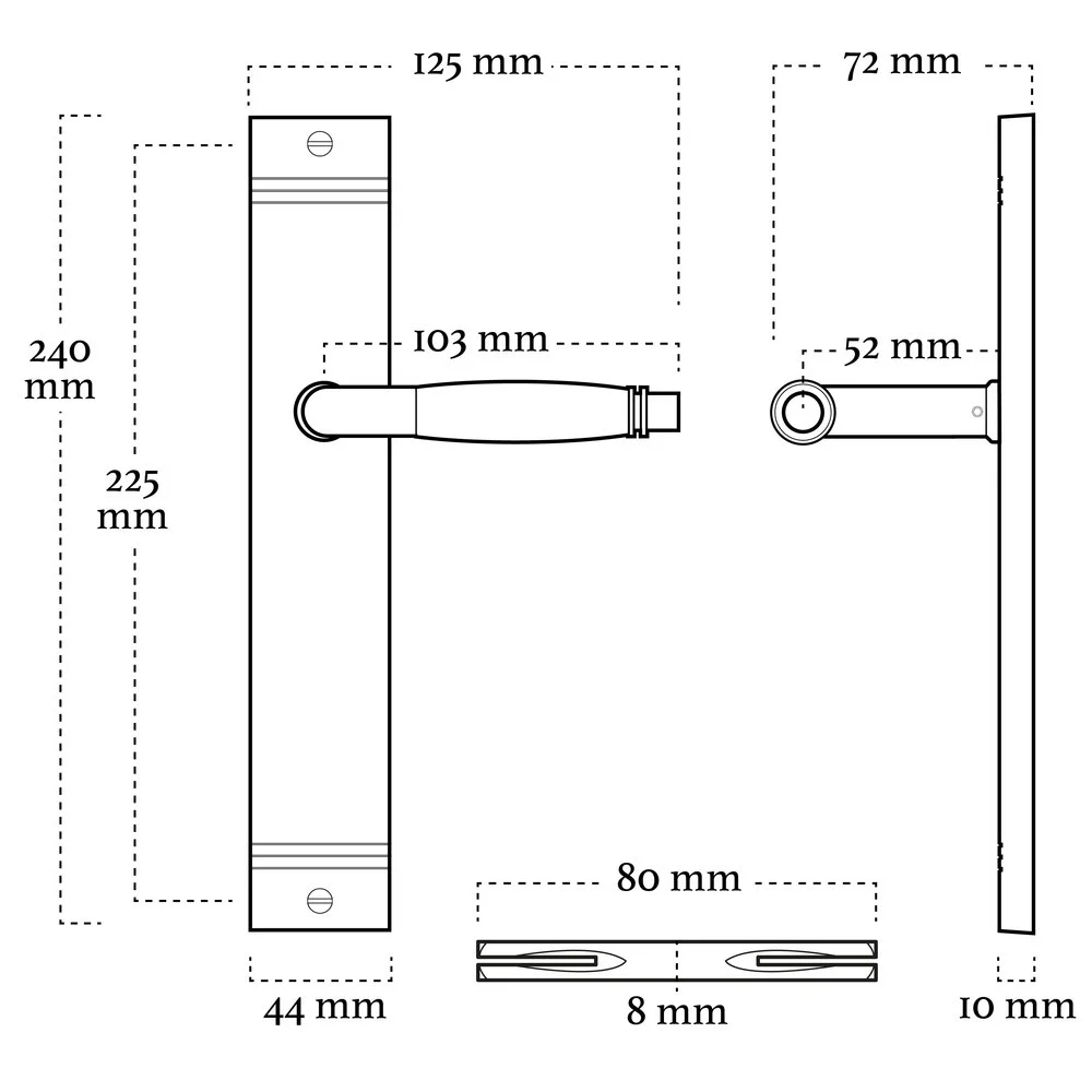 Geveerde klassieke deurklink mat nikkel op schild - Afbeelding 3