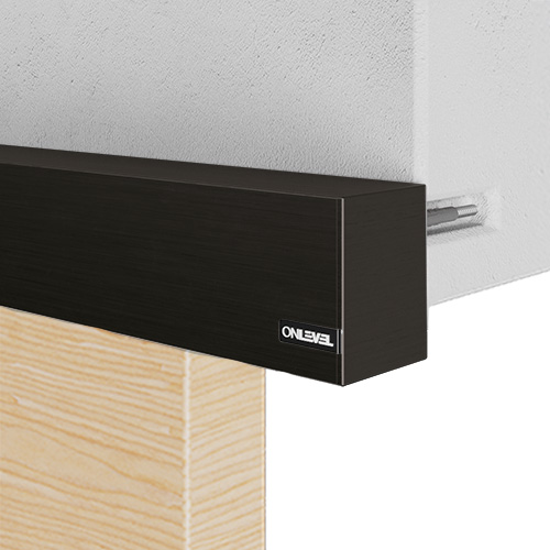 Infinity Slide 69kg wandmontage voor houten schuifdeur inclusief softclose 200cm aluminium zwart geanodiseerd 31.1210.620.15