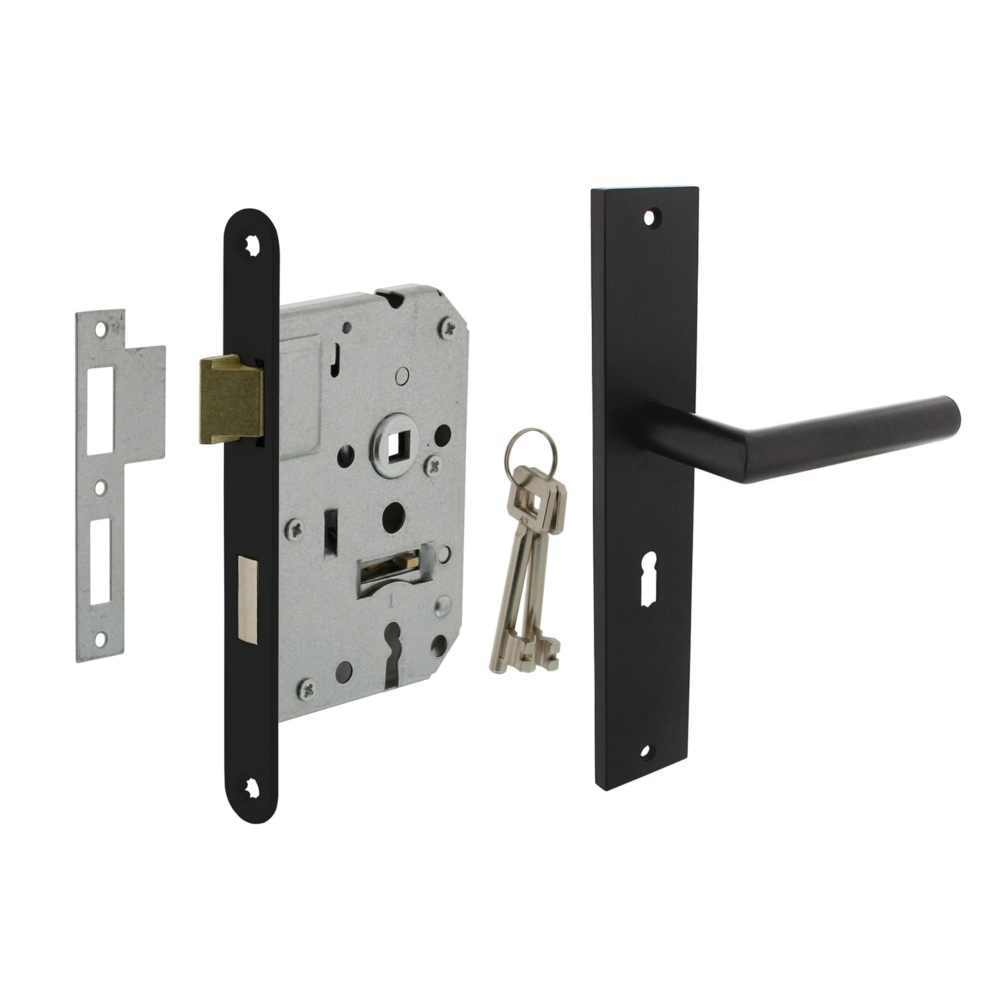 Deurbeslag set Ferro met sleutelgat en loopslot