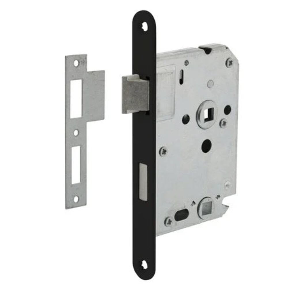 Deurbeslag set met WC-slot en deurklink Nova21 geveerd zwart - Afbeelding 4