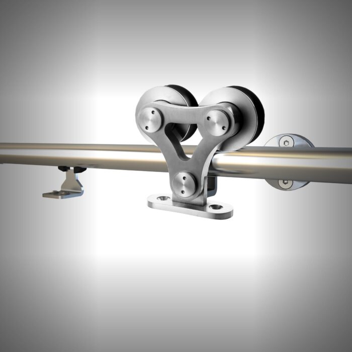 Schuifdeurbeslag pakket RVS Dubbel 200cm inclusief dubbelzijdige softclose