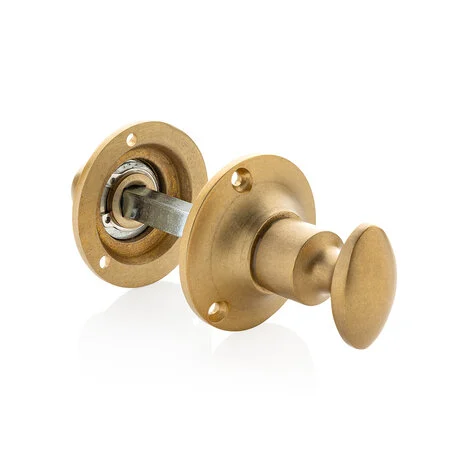 WC Slot Draaiknop messing getrommeld op rond rozet