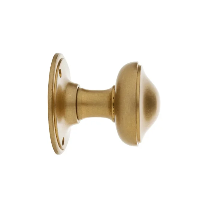 Vaste deurknop 80mm in messing getrommeld