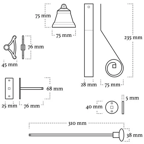 Klassieke Trekbel uitgevoerd in messing getrommeld - Afbeelding 3