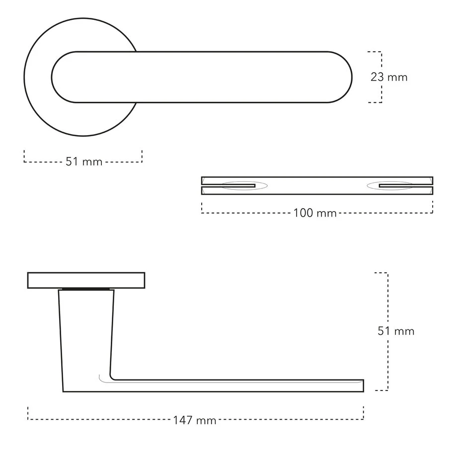 Deurbeslag set met cilinderrozet en deurklink Tondo zwart - Afbeelding 2