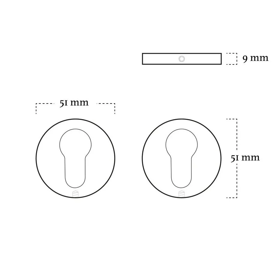 Deurbeslag set met cilinderrozet en deurklink Tondo zwart - Afbeelding 3
