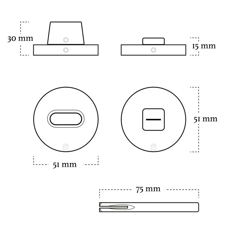 Deurklink Luxor antraciet grijs met WC sluiting geveerd - Afbeelding 4