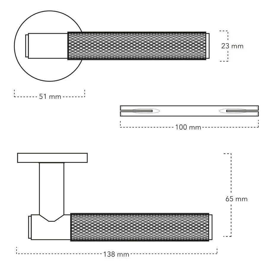 Deurklink Luxor antraciet grijs met sleutelrozet geveerd - Afbeelding 2