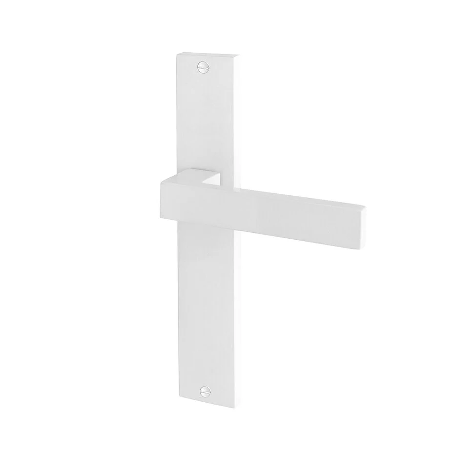 Deurklink Geveerde Lusso met schild wit - Afbeelding 2