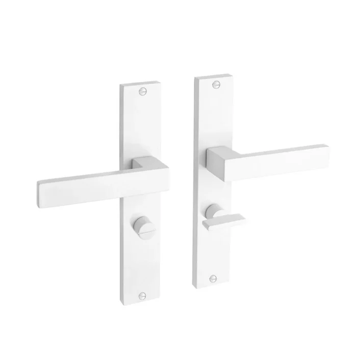 Deurklink Geveerde Lusso met schild wc 63/8 wit